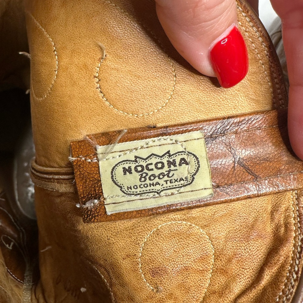 Vintage Nocona Boot Co. Cat Paw Heel G63497 Brown Cowboy Boots Men’s 8.5D USA - Picture 7 of 11
